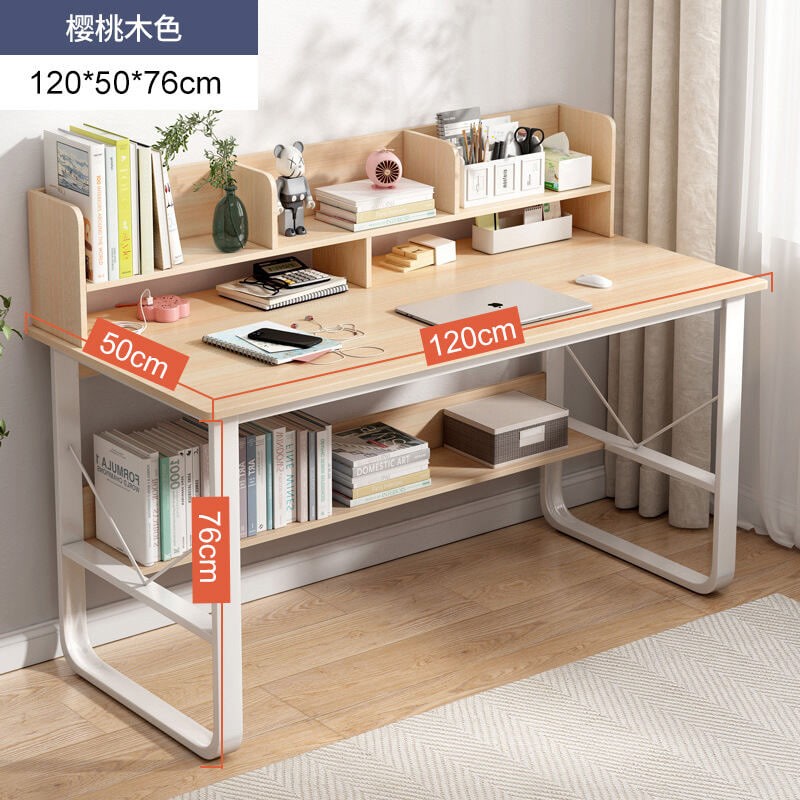 Writing Desk Student Home Junior High School Student Desk with Chair Bookshelf Integrated Computer Desk Simple Bedroom Desk