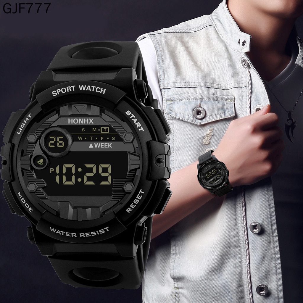 Men's Watch Big Dial Cool Fashion Outdoor Leisure Sports Luminous  Digital Watch