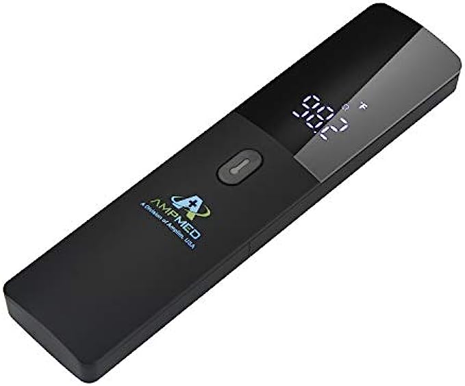 Amplim Non Contact / No Touch Digital Forehead Thermometer for Adults, Kids, and Babies, Touchless Temporal Thermometer FSA HSA Approved, Black