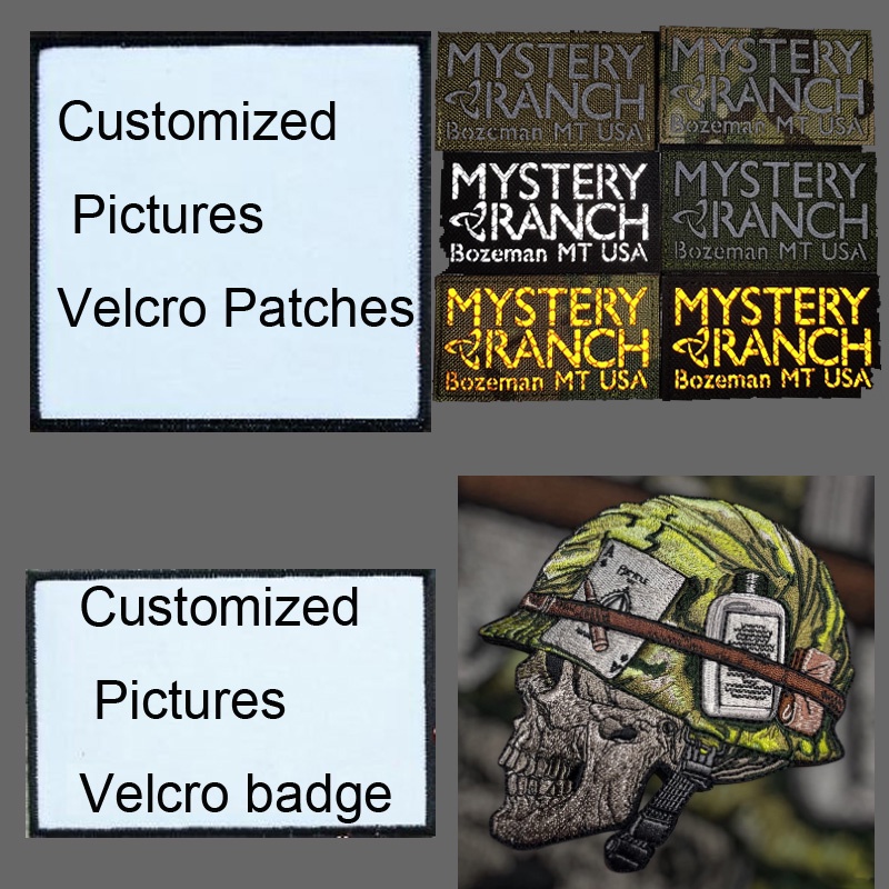 To Picture Custom-made Patch 3D Embroidery Badge Plane Embroidered Armband Hook&amp;Loop