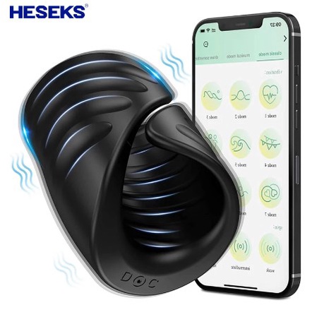 Male Masturbator Penis Training Vibrator with APP Control Delay Cock Ring Glans Trainer Sex Toys for Men 18